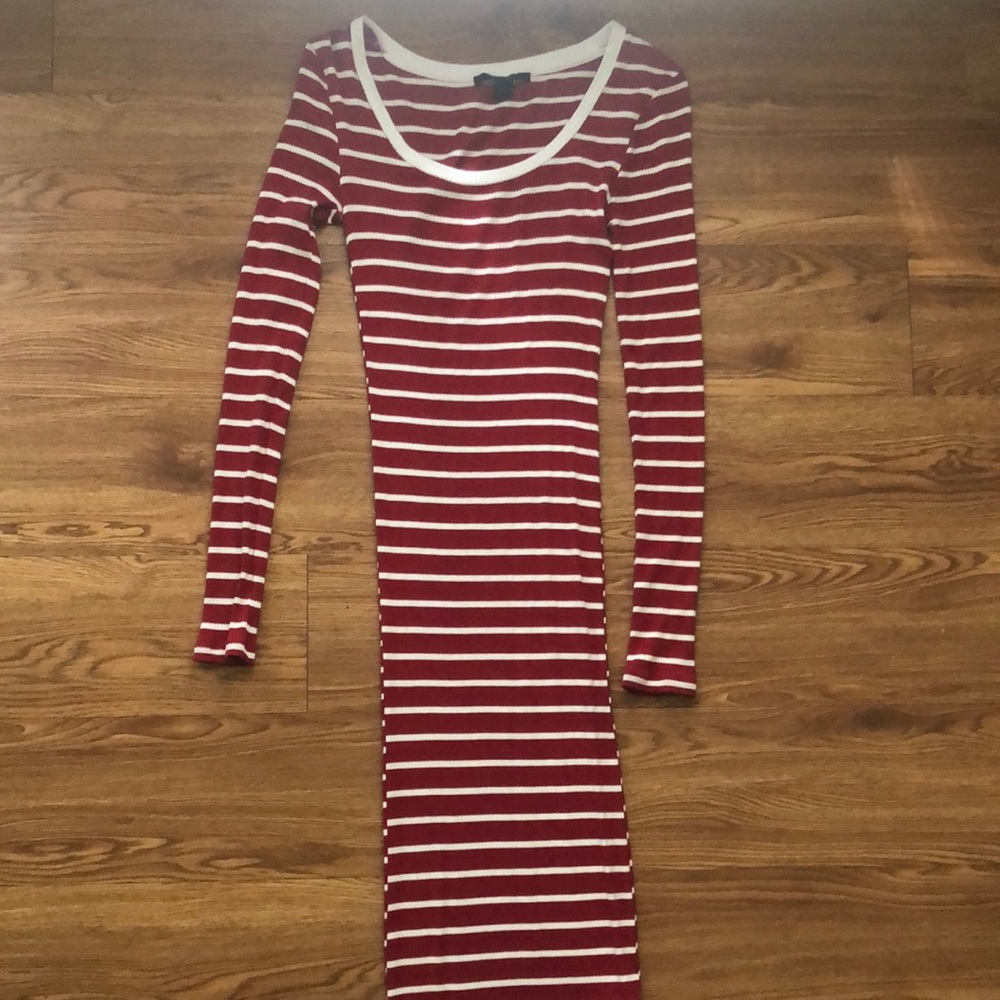 Striped fitted casual dress